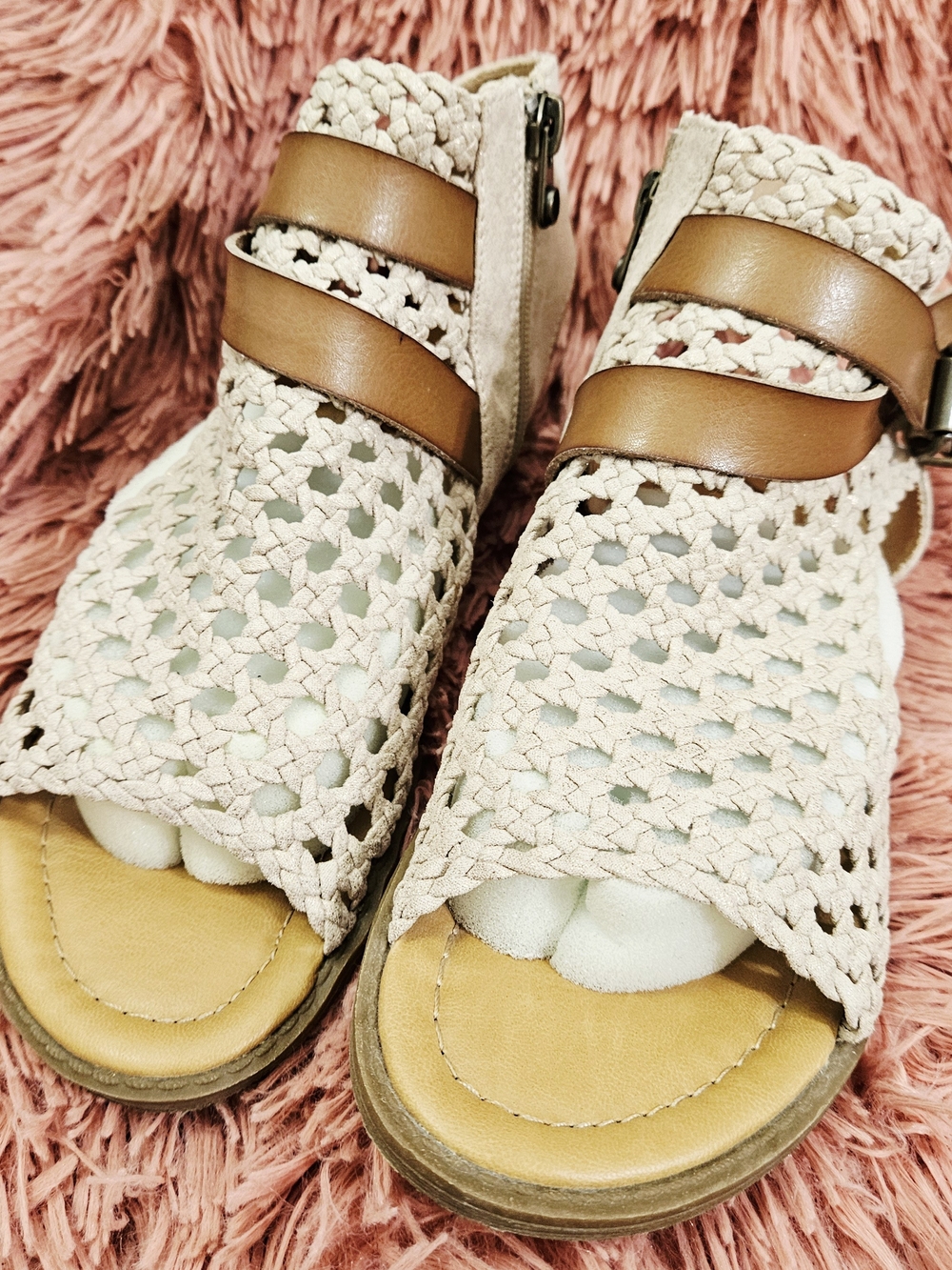 Blowfish Cream Woven Slide Sandal with Tan Insole - Picture 2 of 5